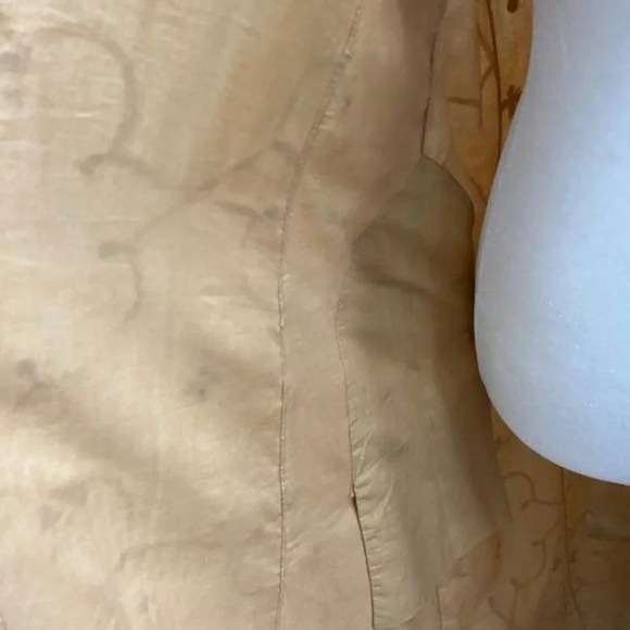 Hand Crafted Indian Kurta Jacket  Long Cotton Duster Gold Embroidery  NWT - Picture 12 of 13